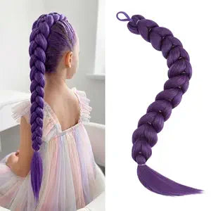 Purple Braiding Hair Extensions Ponytail 26 Inch for Cosplay Halloween
