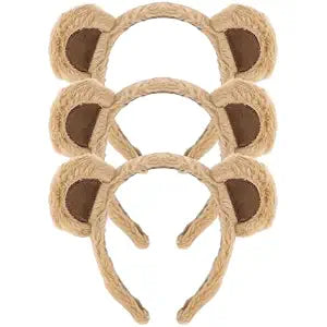 Bear Ears Headband for Women, Furry Animal Ears Headbands Hair Accessories for Adult Halloween Cosplay Costume（Brown