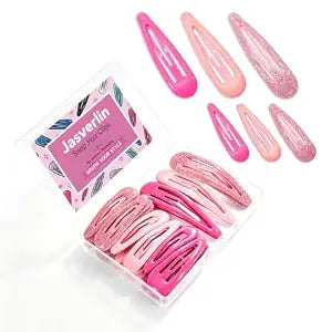 JASVERLIN Pink Metal Snap Hair Clips Barrettes 36 Pcs