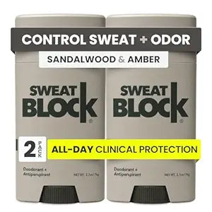 SweatBlock Clinical Strength Deodorant Antiperspirant, Sandalwood, 2-Pack
