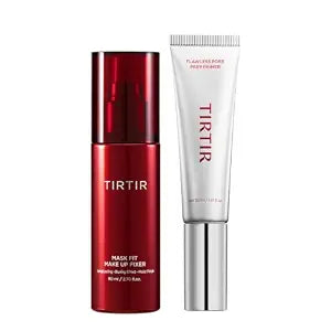 TIRTIR Flawless Duo | Red Makeup Fixer 2.7 Fl Oz + FLAWLESS PORE PREP PRIMER 1.01fl.oz