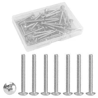 50Pcs M4 x 35mm Truss Head Machine Screws for Cabinet Knob Pull Handle