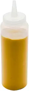 Restaurantware-8 Ounce Condiment Squeeze Bottle, 1 With Lid Plastic Squeeze Bottle - Precison Dispensing Tip, Flexible, Clear Plastic Squeeze Bottle For Sauces, For Sauces, Spreads, Or Condiments,
