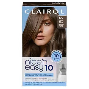 Clairol Nice'N Easy 10 Permanent Hair Dye, 5A Medium Ash Brown | Pack of 1