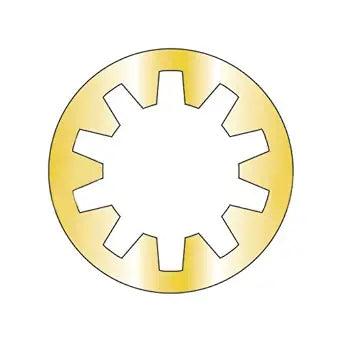 #4 Internal Tooth Lock Washers/Steel/Zinc Yellow/Outer Diameter: .245" - .270" / Thickness Range : .012" - .018" (Carton: 10,000 pcs)