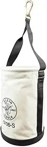 Klein Tools 5106S Straight Wall Bucket with Swivel Snap Hook, No. 6 Canvas