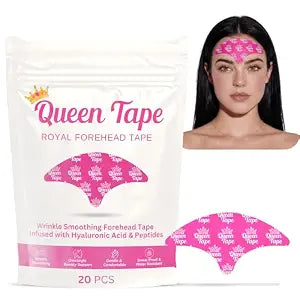 Queen Royal Forehead Tape - Wrinkle Smoothing Forehead Tape Skincare Infused Hyaluronic Acid & Peptides (20 pcs)