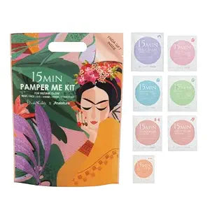 Naisture x Frida Kahlo 15 Min Pamper Me Kit Korean Spa Skincare Gift Set for Women - Head to Toe with Hair, Face, Eye, Hand, Foot Masks & Bonus Item (8 pcs)