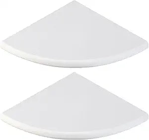 Chunful 2 Pcs White Marble Corner Shower Shelf for Bathroom 9 x 9 Inch Wall Mounted Both Sides Polished Marble Corner Shelves Shower Caddy for Bathroom Wall(Classic)
