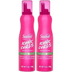 Suave Iconic Curls Mousse for Curly Hair 2-Pack, 7 Oz Ea