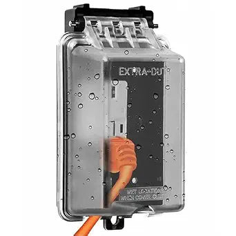 ENERLITES Outdoor Outlet Cover Extra-Duty in-Use Weatherproof Outdoor Decorator/GFCI Receptacle Outlets, Weatherproof Enclosure, 1-Gang 6.25 H x 3.5 W x 3.25 D, Clear Cover, IUC1V-D