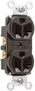 Legrand Pass & Seymour 5362BK 20 Amp 125V Hard Use Specification Grade Duplex Receptacle Outlet, Back and Side Wire, Black (1 Count)