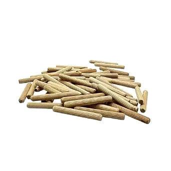 1/4" x 2" Wooden Dowel Pins, 100-Pack  Birch Hardwood, Kiln-Dried, Fluted & Beveled (1/4" x 2", 100pk)