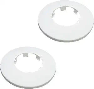 2 Pieces Heightened Wall Split Flange for 1.97"/50mm Dia Pipe, ABS Round Escutcheon Plate, Toilet Water Line Cover Plate Plumbing Cover Plates, Pipe Covers for Bathroom Toilet Kitchen, White