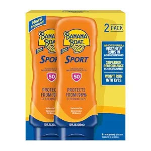 Banana Boat Sport Sunscreen Lotion, SPF 50, 10 Oz Each, Twin Pack