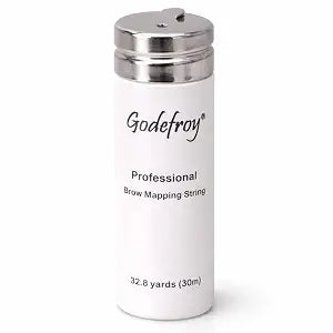 Godefroy White Brow Mapping String, 32.8 Yards, Pre-Inked Eyebrow Mapping Thread for Brow Shaping, Coloring, Lamination & Professional Beauty Services