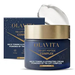 OLAVITA Tri-lift Peptide Complex Cream, Anti Aging Peptide Moisturizer, Firming Neck Cream for Wrinkles & Fine Lines, Deep Hydration Day & Night Cream for All Skin Types, 1.7 Oz