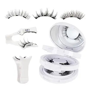 Mayhug Magnetic Eyelashes 3 Pairs with Applicator & Curler, Reusable Kit 4