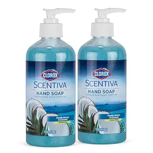 Clorox Scentiva Liquid Hand Soap, Pacific Breeze & Coconut, 14 Fl Oz, 2-Pk