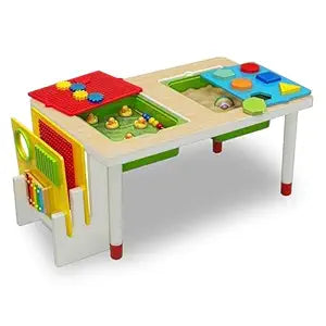 Play and Learn Sensory Table for Kids, White/Primary