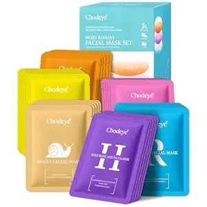 30 Packs Sheet Facial Masks Set, 6 Styles Hydrating Face Masks Kit, Suitable for All Skin Type, Home Spa Facial Care, Perfect Birthday Valentine's Christmas Gift for Women & Men