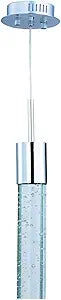 ET2 E22771-91PC Fizz IV Collection One-Light Dimmable LED Adjustable Height Pendant - Polished Chrome Finish I Steel Frame with Bubble Glass I 3000K I Modern Contemporary Light Fixture I