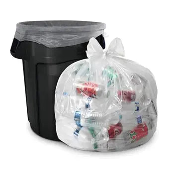 60 Gallon Clear Trash Bags - (Huge 100 Pack) - 38" x 58" - 1.5 MIL (Equivalent) - CSR Series - Heavy Duty Industrial Liners Clear Garbage Bags for Recycling, Contractors, Storage, Outdoor