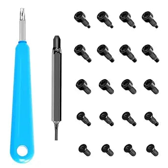 Ring Doorbell Screws Replacement, Blue Double-Ended T6 T15 Screwdriver with 20Pcs/5Set Security Screws - Battery Change & WiFi Setup for Video Doorbell Camera Replacement Kits