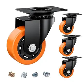 3" Swivel Plate Casters Set of 4 Heavy Duty 1000 lbs