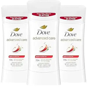 Dove Advanced Care Deodorant Stick Apple & White Tea with 72-hour Sweat & Odor Protection, 2.6 oz (Pack Of 3)
