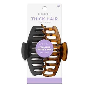 Gimme Beauty Thick Hair Claw Clips, Black & Tortoise