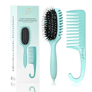ZAINY Curl Defining Brush for Curly Hair Brush & Wide Tooth Comb for Curls