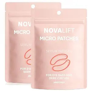 Micro Eye Patches, Serum-Infused Under Eye for Puffy Eyes and Dark Circles (6 Count (Pack of 2))