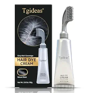 Tgideas Hair Dye Comb Root Touch Up, Ammonia Free Gray Coverage, Black
