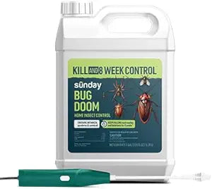Sunday Bug Doom - Home Insect Spray - Outdoor Insect Repellent - Botanically Derived Formula - 1 Gallon Bottle & Wand Sprayer