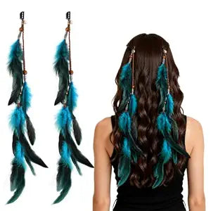Feathers Hair Extensions for Women Boho Clip-in Hair Feather Accessories