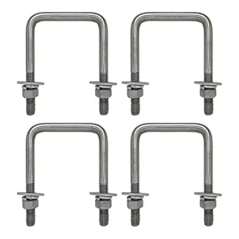 A.A Square U Bolt with Hardware for Boat Trailer, Galvanized Steel, 1/2" Diameter x 3-1/16" x 4-5/16" for 3x3 Beam (4 Pack)