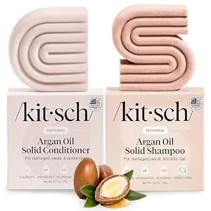 Kitsch Argan Oil Shampoo and Conditioner Set - Made in USA, 2 pcs