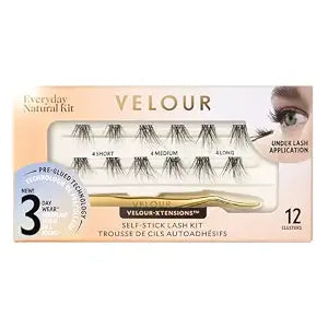 Velour Self-Stick Self Adhesive Lash Clusters, 12 Count + Applicator (Kit)