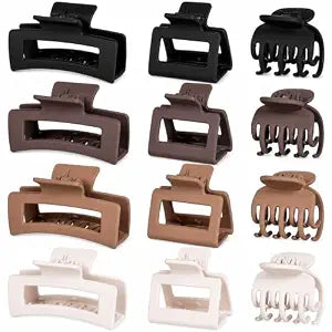 12 Pcs Hair Claw Clips for Women & Girls 3 Styles Hair Accessories