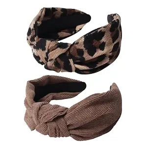 Cuizhiyu Leopard Print Knotted Headbands for Women Hair Aaccessories 2 Pack