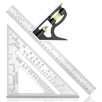 Combination Square 12 Inch and 7 Inch Carpenter Square Tool Set