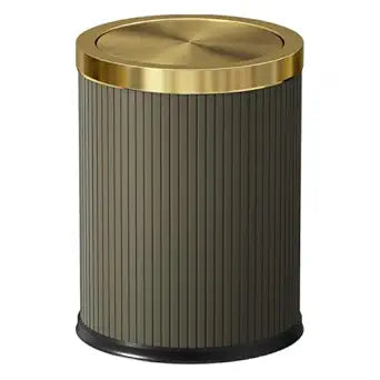 15L/4GAL Gold BedroomTrash can,Gold Bathroom Garbage can with lidSmall Trash Can with Flipping Lid, 4gallon,Garbage cans for Bedroom,KitchenOffice,Hotel(15L-Gary)