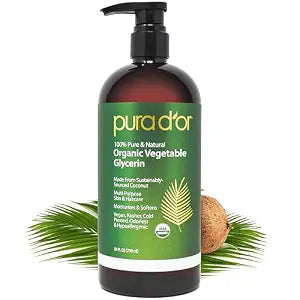 PURA D'OR ORGANIC Vegetable Glycerin, Coconut-Derived Moisturizer, 24oz