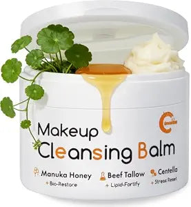 Grocerism Makeup Remover Cleansing Balm with Manuka Honey & Tallow, 3.53 oz