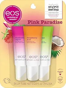 eos 24H Moisture Super Balm Minis- Pink Paradise, 0.169 fl oz, 3-Pack