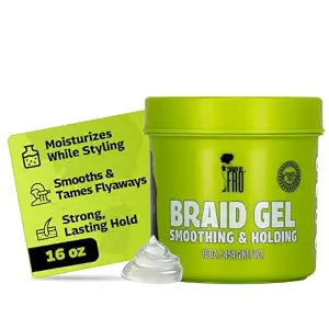 Pardon My Fro Braiding Gel Strong Hold Edge Control Curls Dreads Soft 16 Oz