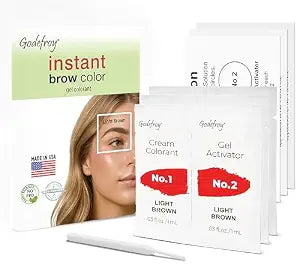 Godefroy Temporary Brow Color, Light Brown, 3 Applications, Fast-Acting