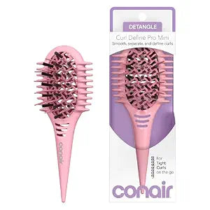 Conair Curl Define Pro Mini Detangling Brush, Tight Curly Hair, Pink