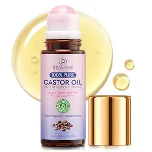 Bealions Castor Oil Rose Quartz Roller Ball (1.7 Fl Oz)